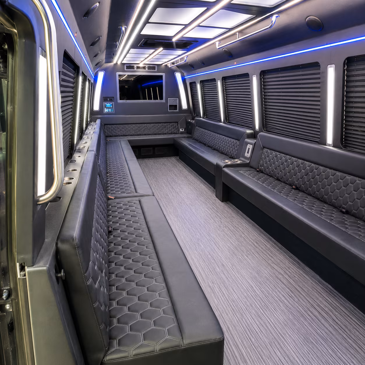 centennial 40 passenger party bus interior